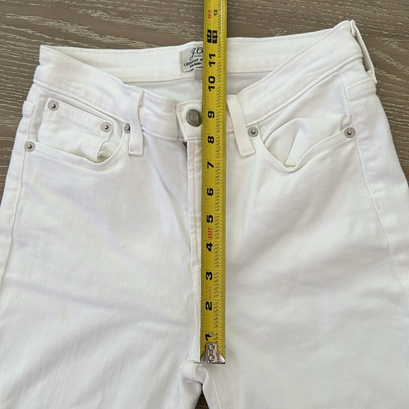 J. Crew Lookout High Rise Skinny Distress Crop White Jeans - Picture 6 of 7